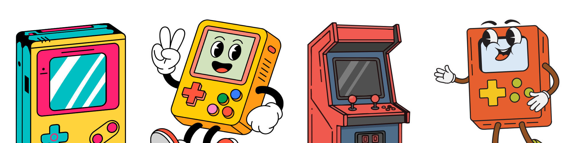 footer decoration with game elements